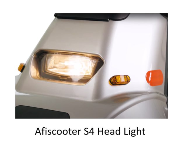 Bright LED headlight for the Afiscooter S4 mobility scooter