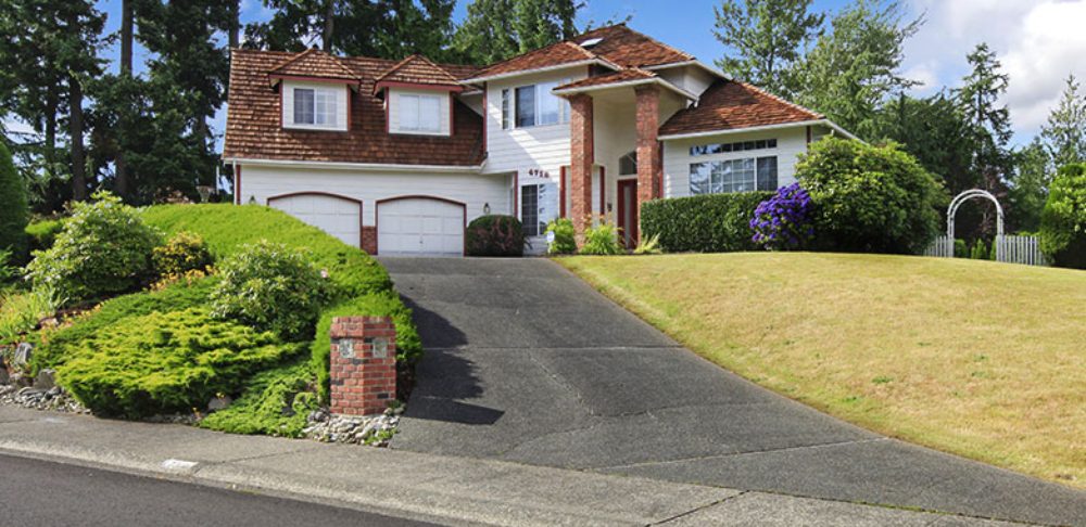 A steep residential driveway