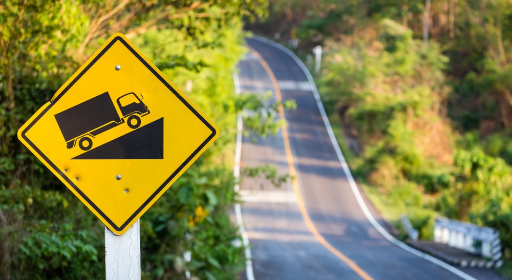 A steep uphill road