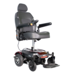Merits Dualer P312 power chair with red base and power elevating seat