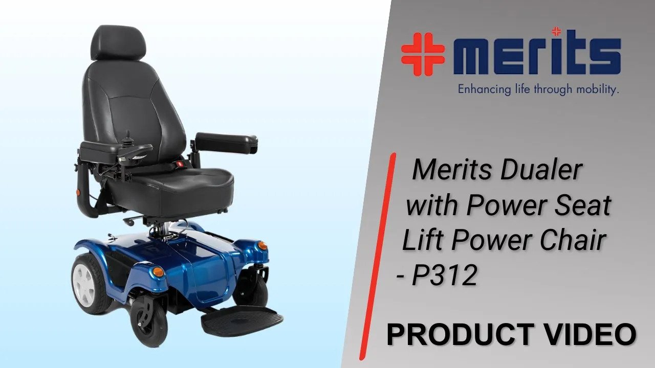 Merits Dualer with Power Seat Lift Power Chair - P312
