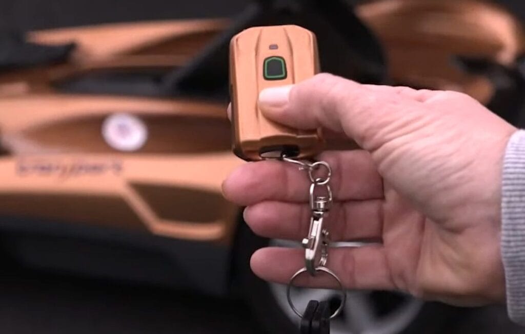 Remote control used to fold a mobility scooter