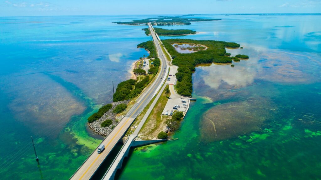 Drone view of Florida Keys
