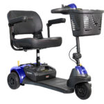 Blue Merits Roadster 3 with black seat and front basket
