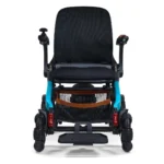 Front view of the Golden Ally Pro GP304 showing the black cushioned seat, footplate, and suspension system.
