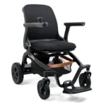 Golden Ally GP303 power chair with black frame and seat shown from an angle