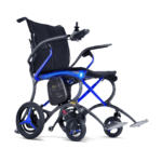 Forcemech Ultralite G20 PRO carbon fiber folding electric wheelchair in sapphire azure blue