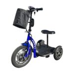 RMB Multi Point QR folding mobility scooter in blue studio view