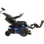 Merits Avid Axcel in Sapphire Blue shown in full power recline