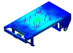 Finite element analysis render of the AC Vector cart steel chassis