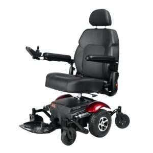 Merits Vision Sport Mid-Wheel Drive Power Wheelchair with Power Elevating Seat Option - P326