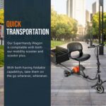 SuperHandy Foldable Wagon - Lightweight, 155 lbs Capacity, Tool-Free Assembly, Compatible with SuperHandy/G Mobility Scooters view 5